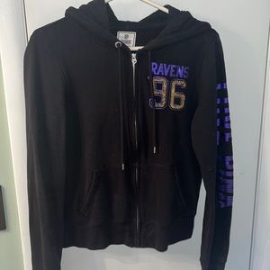 Pink Ravens zip up hoodie